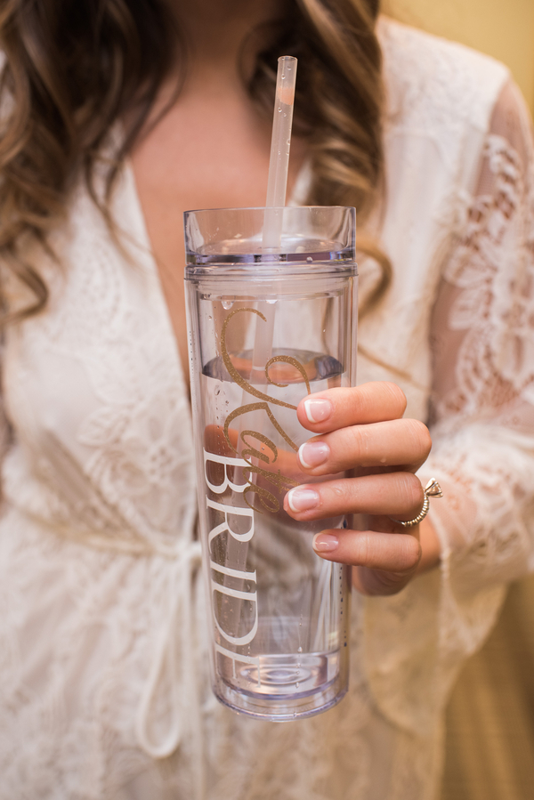 personalized bride water tumbler
