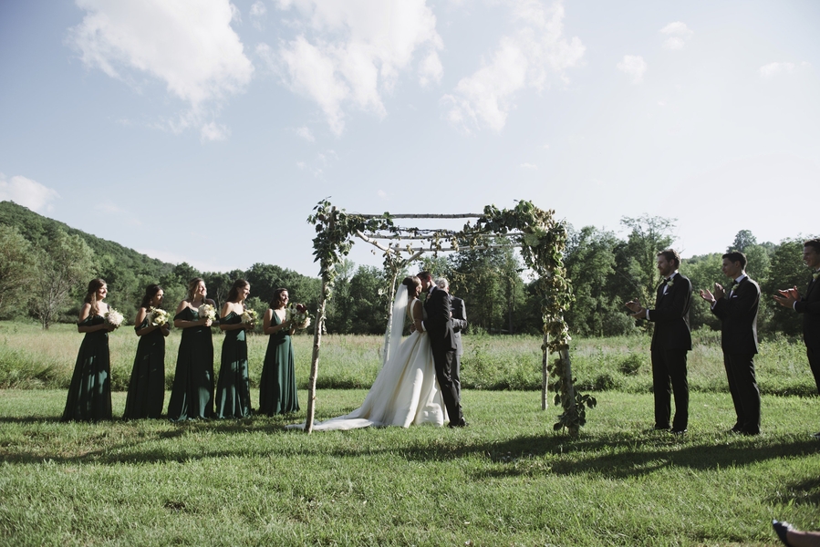 summer, tent, wedding, hudson valley, blooming hill farm, outdoor wedding ceremony