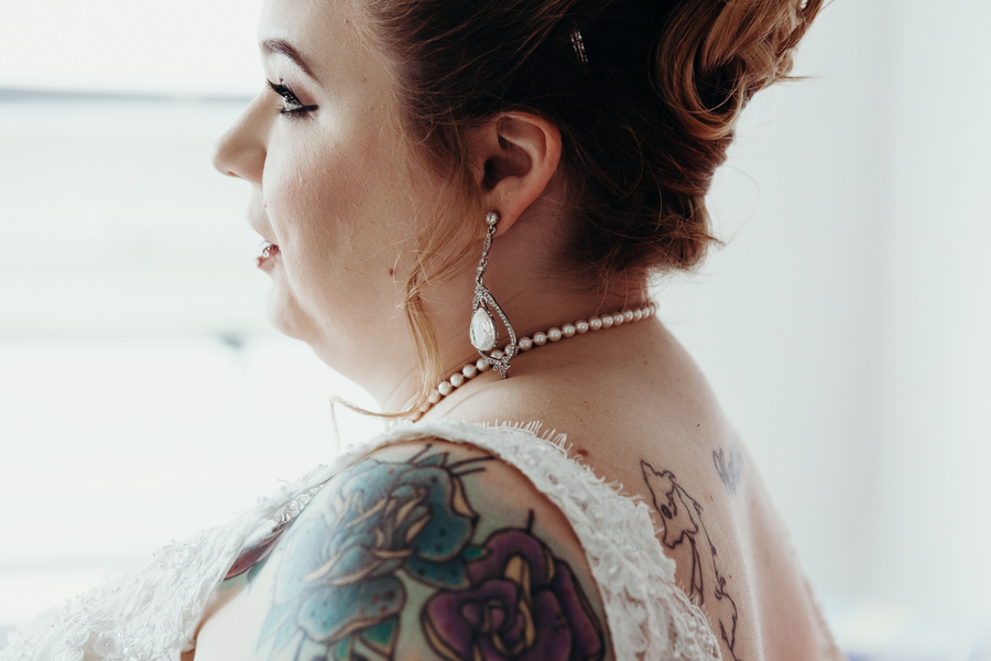 louisville KY wedding, steam punk bride, bride with tattoos